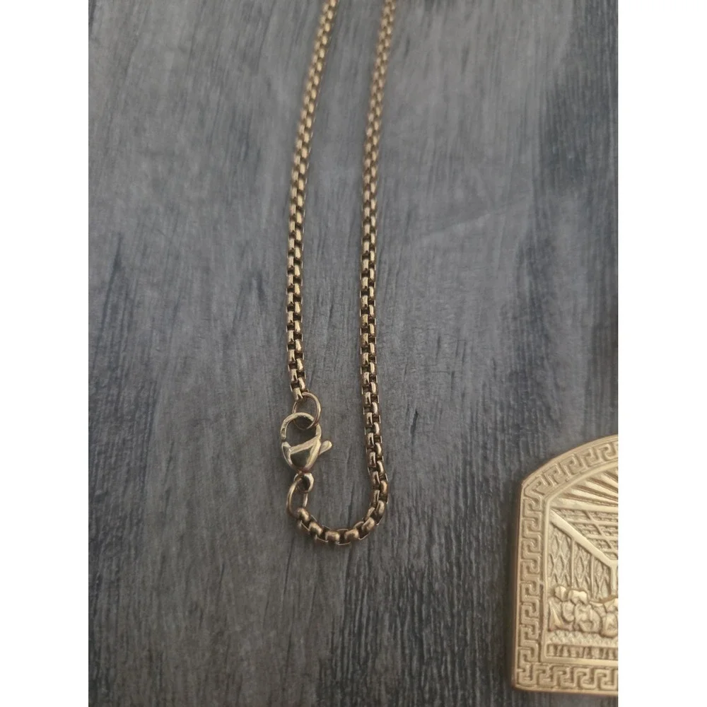 18K Gold Plated Pendant Last Supper 24 Inch Rope Chain